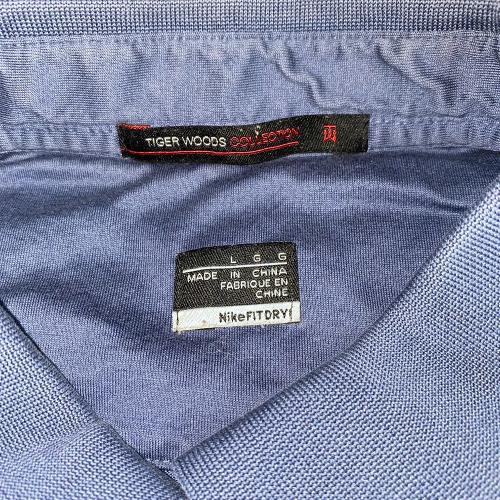 Tiger Woods Collection Nike Fit Dry Polo Blue Shirt Size Large - Picture 4 of 7